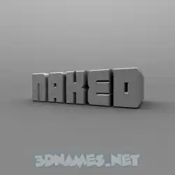naked in Solid Grey style - 3D name wallpaper