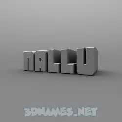 nallu in Solid Grey style - 3D name wallpaper