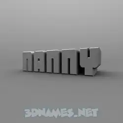 nanny in Solid Grey style - 3D name wallpaper