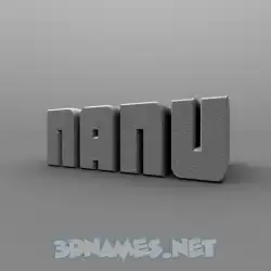 nanu in Solid Grey style - 3D name wallpaper