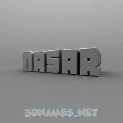 nasar in Solid Grey style - 3D name wallpaper