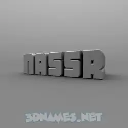 nassr in Solid Grey style - 3D name wallpaper