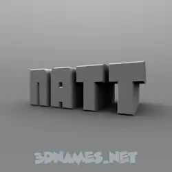 natt in Solid Grey style - 3D name wallpaper