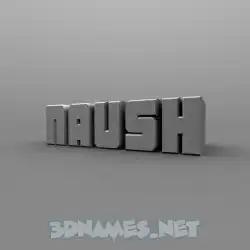 naush in Solid Grey style - 3D name wallpaper