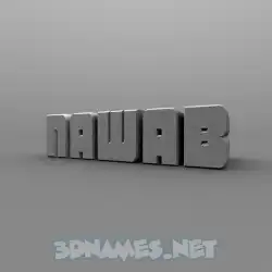 nawab in Solid Grey style - 3D name wallpaper