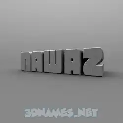 nawaz in Solid Grey style - 3D name wallpaper