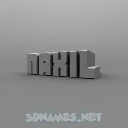 naxil in Solid Grey style - 3D name wallpaper