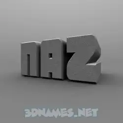 naz in Solid Grey style - 3D name wallpaper
