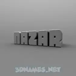 nazar in Solid Grey style - 3D name wallpaper
