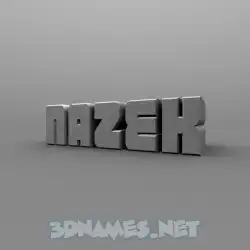 nazek in Solid Grey style - 3D name wallpaper