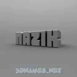 nazik in Solid Grey style - 3D name wallpaper