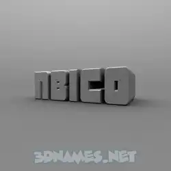nbico in Solid Grey style - 3D name wallpaper
