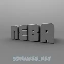 neba in Solid Grey style - 3D name wallpaper