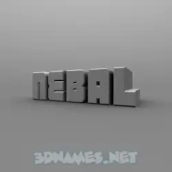 nebal in Solid Grey style - 3D name wallpaper