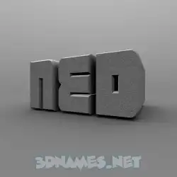 ned in Solid Grey style - 3D name wallpaper