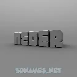 neder in Solid Grey style - 3D name wallpaper