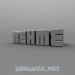 nehme in Solid Grey style - 3D name wallpaper