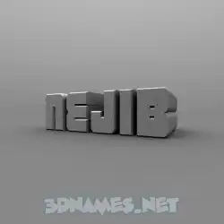 nejib in Solid Grey style - 3D name wallpaper