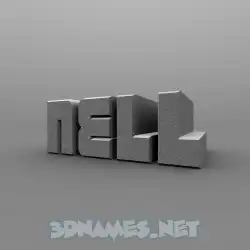nell in Solid Grey style - 3D name wallpaper