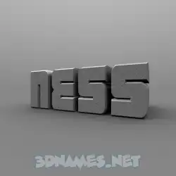 ness in Solid Grey style - 3D name wallpaper