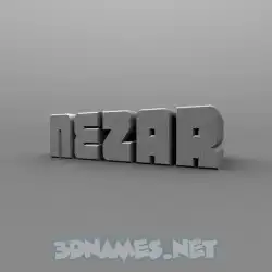nezar in Solid Grey style - 3D name wallpaper