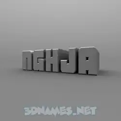 nghja in Solid Grey style - 3D name wallpaper