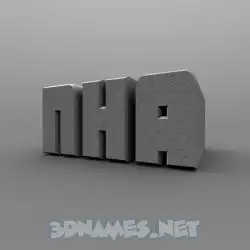 nha in Solid Grey style - 3D name wallpaper