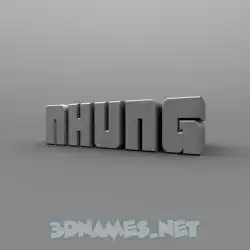 nhung in Solid Grey style - 3D name wallpaper