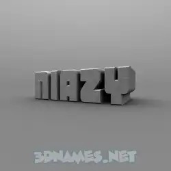 niazy in Solid Grey style - 3D name wallpaper