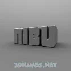 nibu in Solid Grey style - 3D name wallpaper