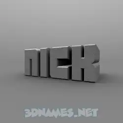 nick in Solid Grey style - 3D name wallpaper