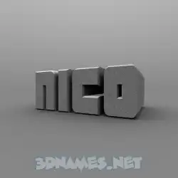 nico in Solid Grey style - 3D name wallpaper
