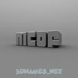 nicof in Solid Grey style - 3D name wallpaper