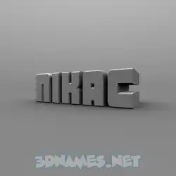 nikac in Solid Grey style - 3D name wallpaper