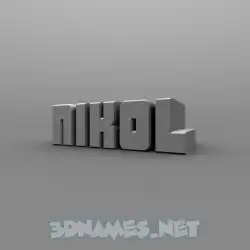 nikol in Solid Grey style - 3D name wallpaper
