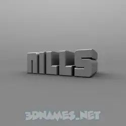 nills in Solid Grey style - 3D name wallpaper