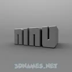 ninu in Solid Grey style - 3D name wallpaper