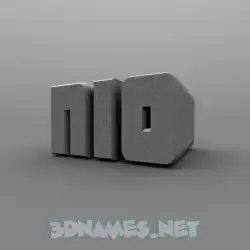 nio in Solid Grey style - 3D name wallpaper