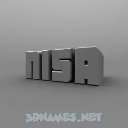 nisa in Solid Grey style - 3D name wallpaper
