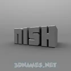 nish in Solid Grey style - 3D name wallpaper