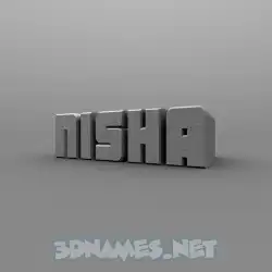 nisha in Solid Grey style - 3D name wallpaper