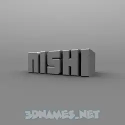 nishi in Solid Grey style - 3D name wallpaper