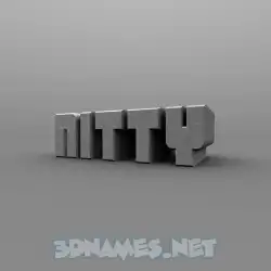 nitty in Solid Grey style - 3D name wallpaper