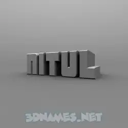 nitul in Solid Grey style - 3D name wallpaper