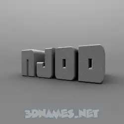 njod in Solid Grey style - 3D name wallpaper