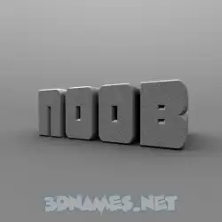 noob in Solid Grey style - 3D name wallpaper