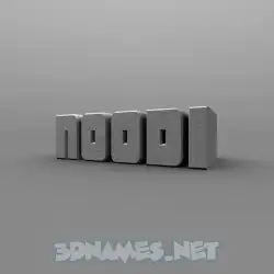 noodi in Solid Grey style - 3D name wallpaper