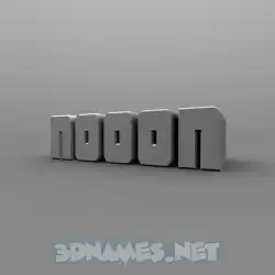 nooon in Solid Grey style - 3D name wallpaper