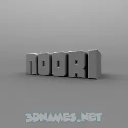 noori in Solid Grey style - 3D name wallpaper