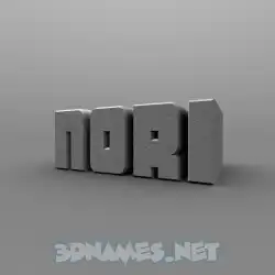 nori in Solid Grey style - 3D name wallpaper